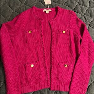 New Lilly Pulitzer Fuchsia Knit Cardigan